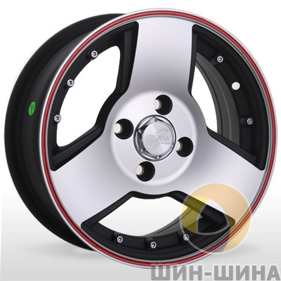 Диски BK 417 MtBPRL (Matt Black Polished Red Line) Storm